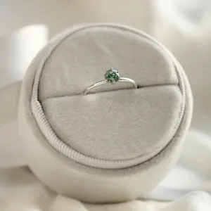 Minimalist engagement ring with moss agate MAGGIE Thumbnail