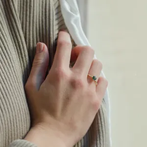Minimalist engagement ring with moss agate MAGGIE Thumbnail