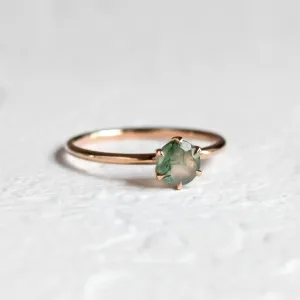 Minimalist engagement ring with moss agate MAGGIE Thumbnail