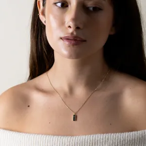 Gold pendant with salt and pepper diamonds and classic diamond EVERLY