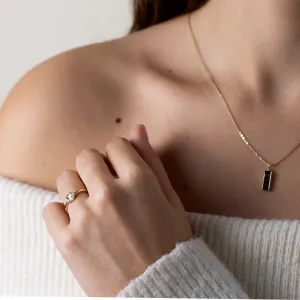 Gold pendant with salt and pepper diamonds and classic diamond EVERLY Thumbnail