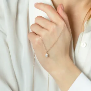 Gold necklace with pear moissanite NAOMI Thumbnail