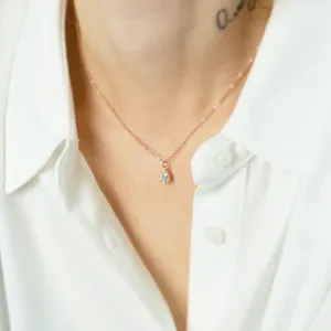 Gold necklace with pear moissanite NAOMI Thumbnail
