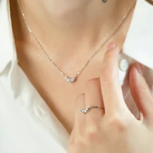 Gold cluster necklace with moissanites JESSIE Thumbnail