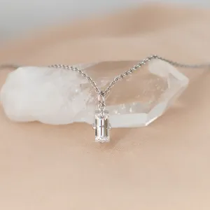 Gold pendant with baguette moissanite ABIGAIL Thumbnail