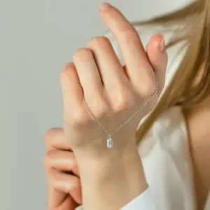 Gold pendant with baguette moissanite ABIGAIL Thumbnail