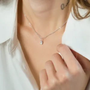 Gold pendant with oval moissanite VIVIEN Thumbnail