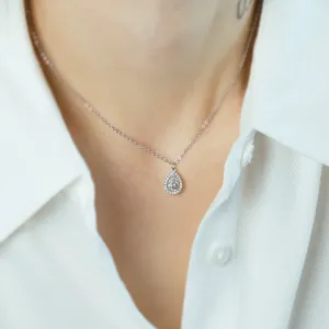 Gold halo pendant with moissanites GLORY Thumbnail