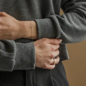 Gold minimalist bracelet with diamond STACY Thumbnail