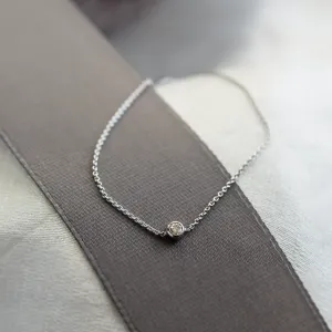 Gold minimalist bracelet with diamond STACY Thumbnail