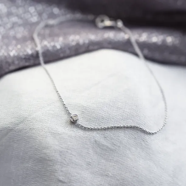 Gold minimalist bracelet with diamond STACY Image