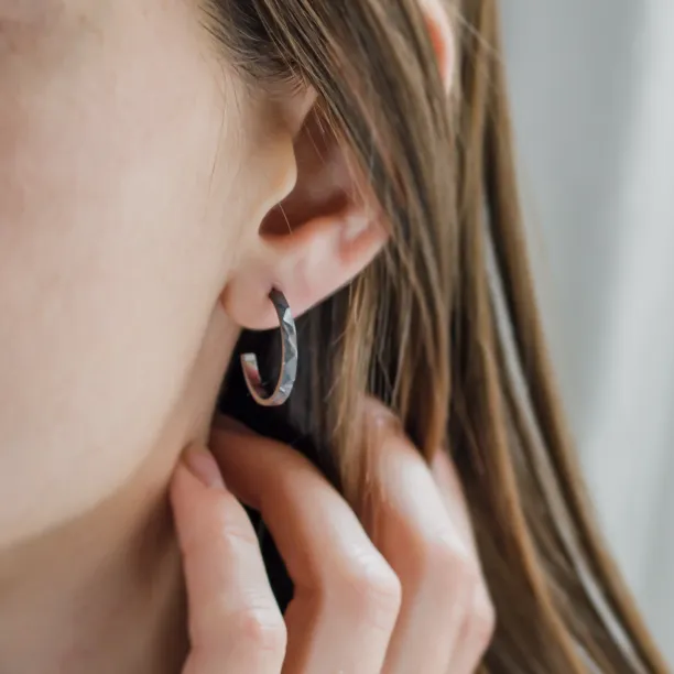 Black hoop earrings LIV  Image