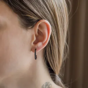 Black hoop earrings LIV  Thumbnail