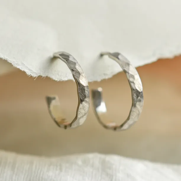 Gold circle earrings with irregural shape BREE  Image