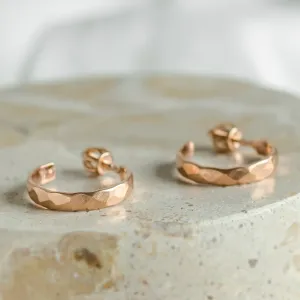 Gold circle earrings with irregural shape BREE  Thumbnail