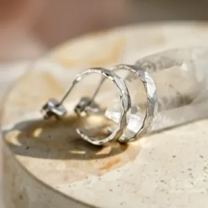 Gold circle earrings with irregural shape BREE  Thumbnail