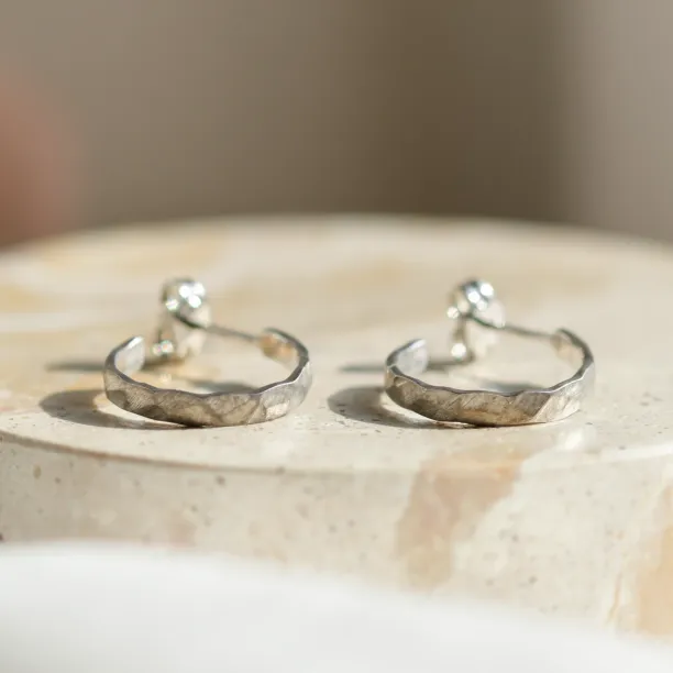 Gold circle earrings with irregural shape BREE  Image