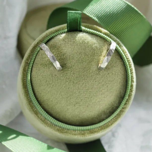 Gold circle earrings with irregural shape BREE  Image