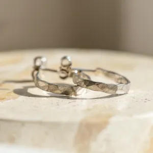 Gold circle earrings with irregural shape BREE  Thumbnail