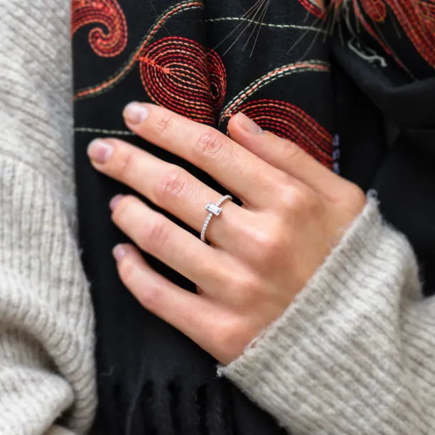 Elegant engagement ring with moissanites TANA Image