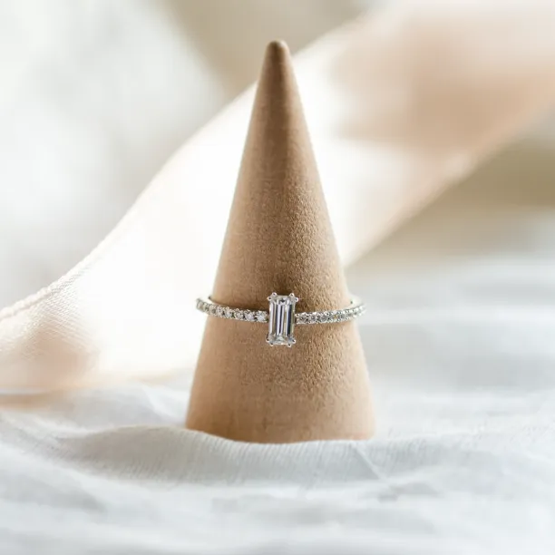 Elegant engagement ring with moissanites TANA Image