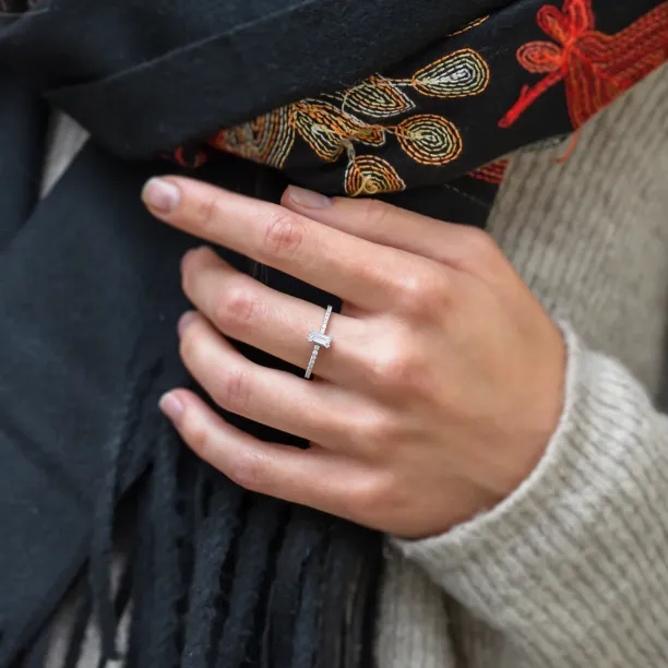 Elegant engagement ring with moissanites TANA Image