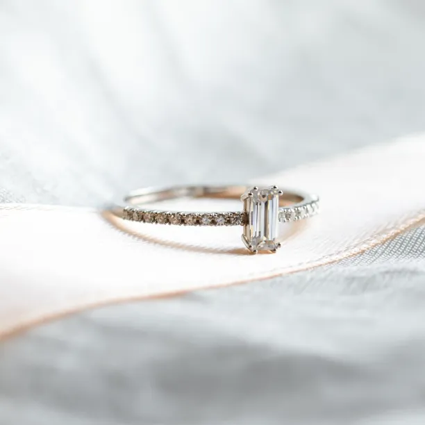Elegant engagement ring with moissanites TANA Image