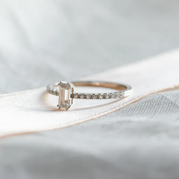 Elegant engagement ring with moissanites TANA Image