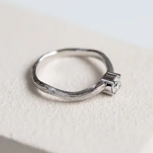 Atypical engagement ring with diamond and tree bark surface RIA Thumbnail
