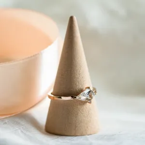 Gold ring with kite moissanite CAMERON Thumbnail