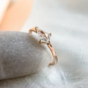 Gold ring with kite moissanite CAMERON Thumbnail
