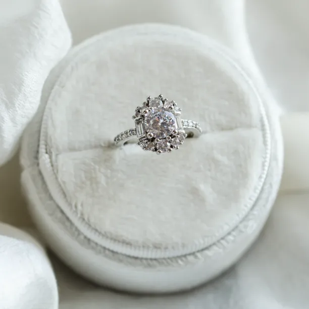 Luxury engagement ring with moissanites SHINY Image