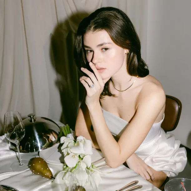 Luxury engagement ring with moissanites SHINY Image