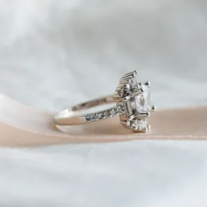 Luxury engagement ring with moissanites SHINY Thumbnail