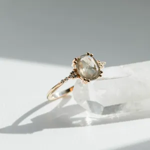 Gold ring with salt and pepper diamond AGNES Thumbnail