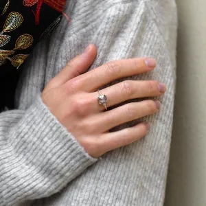 Gold ring with salt and pepper diamond AGNES Thumbnail