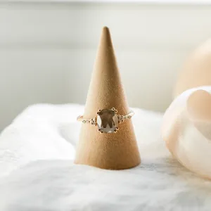 Gold ring with salt and pepper diamond AGNES Thumbnail