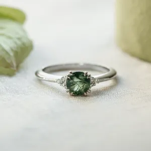 Moss agate engagement ring THEMIS Thumbnail