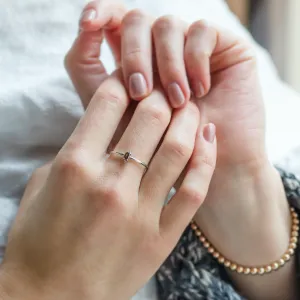 Gold ring with brown diamond KRISTEN Thumbnail