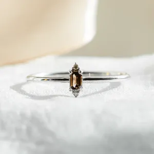 Gold ring with brown diamond KRISTEN