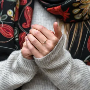 Gold ring with champagne diamond KYLIE Thumbnail