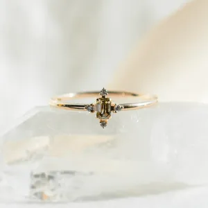 Gold ring with champagne diamond KYLIE