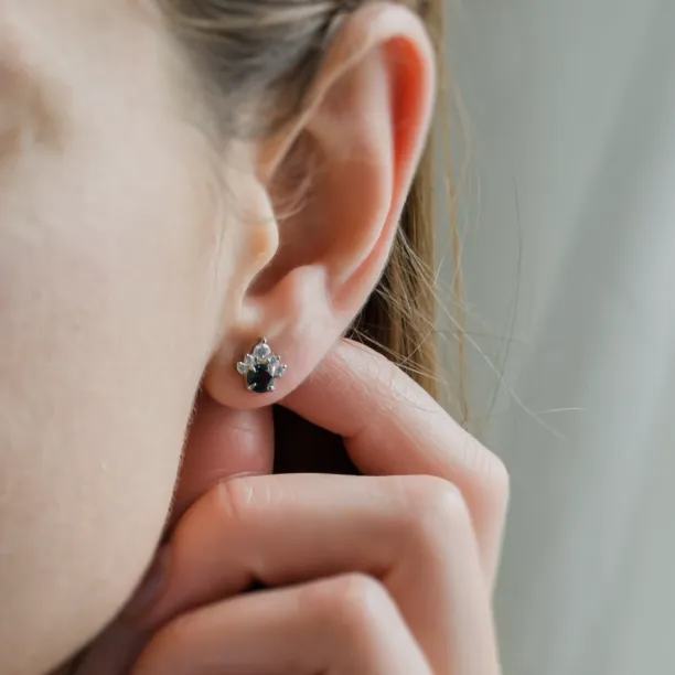 Gold topaz and diamond earrings OCEANIA Image