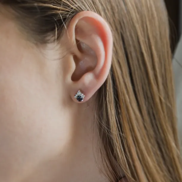 Gold topaz and diamond earrings OCEANIA Image