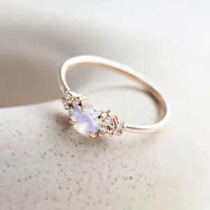 Gold engagement ring with moonstone DARLEEN Thumbnail