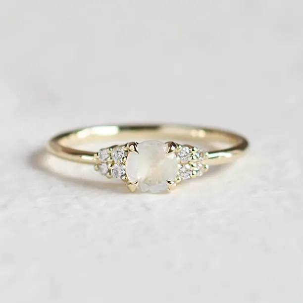 Gold engagement ring with moonstone DARLEEN Image