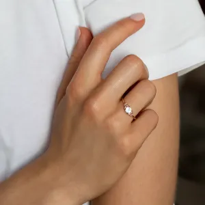 Gold engagement ring with moonstone DARLEEN Thumbnail