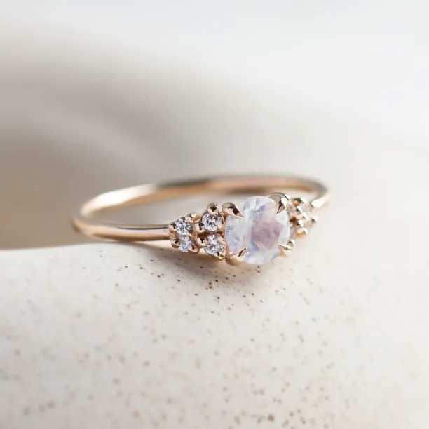 Gold engagement ring with moonstone DARLEEN Image