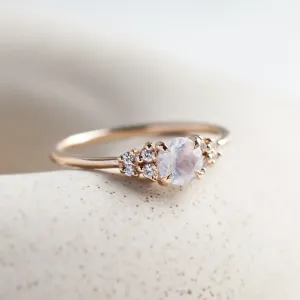 Gold engagement ring with moonstone DARLEEN Thumbnail