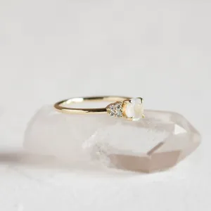 Gold engagement ring with moonstone DARLEEN Thumbnail
